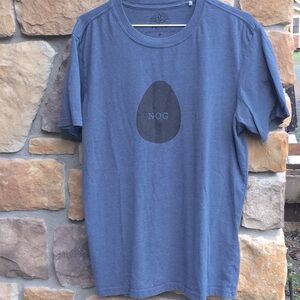 Prana EGG NOG fun tee shirt hiking camping travel boho farmer’s market cowgirl